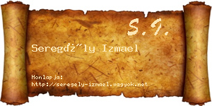 Seregély Izmael névjegykártya